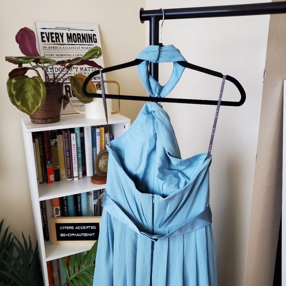 Vera Wang Halter Neck Bridesmaid Dress Mist - Picture 7 of 7